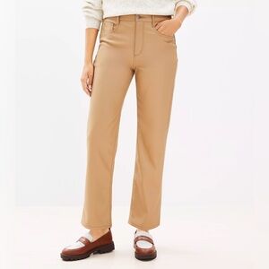 NWT Loft Five Pocket Straight Pants in Faux Leather Size 29 Petite